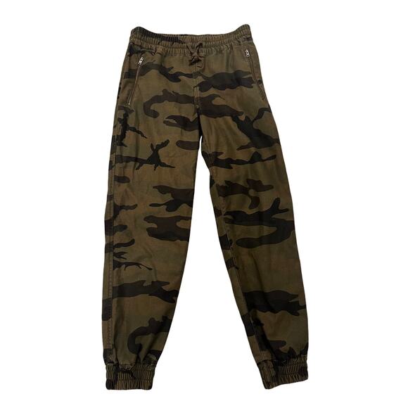 TNA Aritzia Alix Pant High Waisted Elastic Cuff Dark Green Camo Jogger, S - Picture 2 of 11